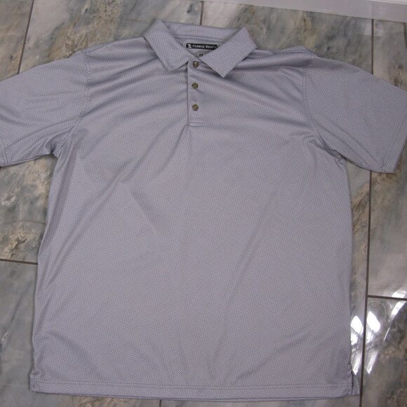 PEBBLE Beach Performance Gray/White Men's Golf Polo Shirt Size XL - Picture 4 of 4